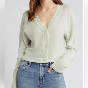 LoveShackFancy Lawrence Light Green Cardigan size XS